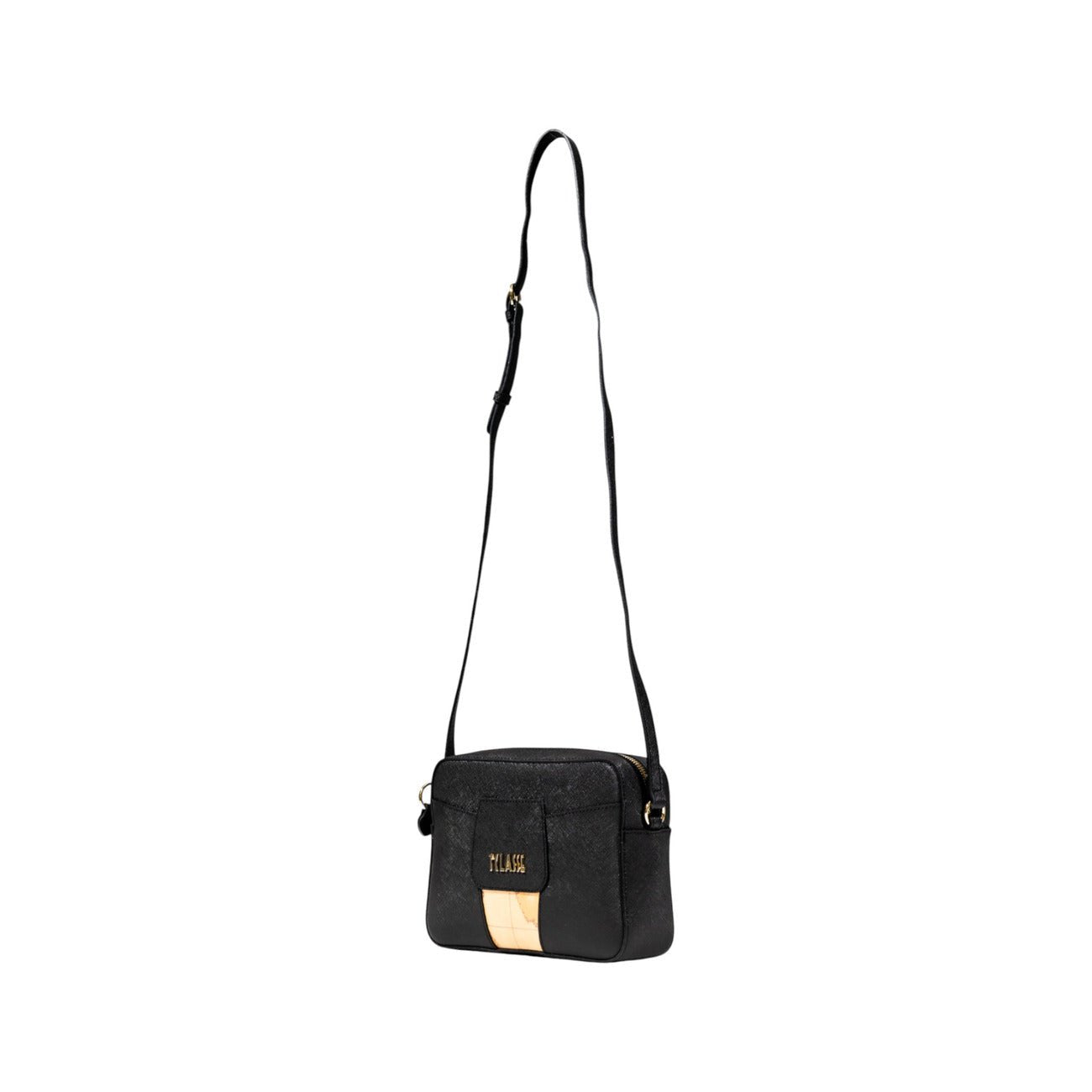 Alviero Martini Prima Classe Black Crossbody Bag with Geo Detail - street market Musa Italica