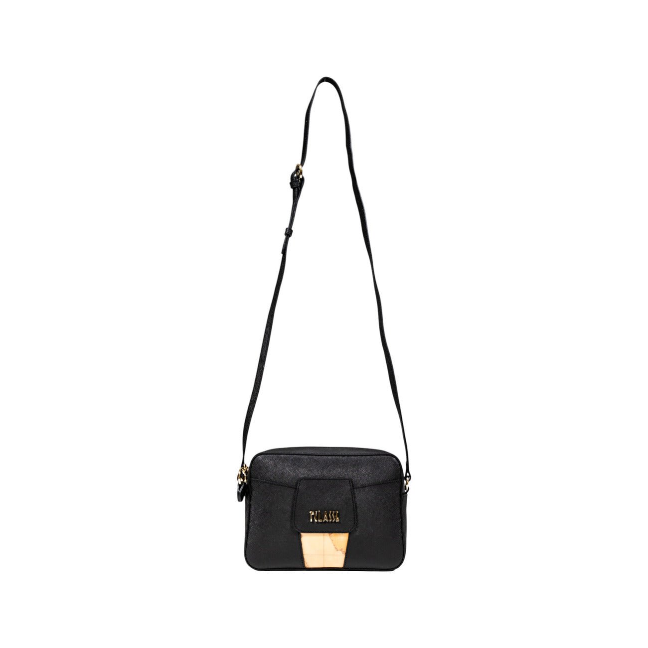 Alviero Martini Prima Classe Black Crossbody Bag with Geo Detail - street market Musa Italica