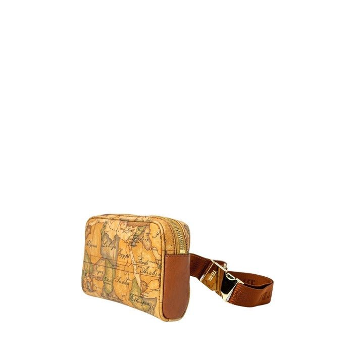 Women's handbag by Alviero Martini Prima Classe, 100% leather, beige color with Geo prints, shoulder bag with zip closure.