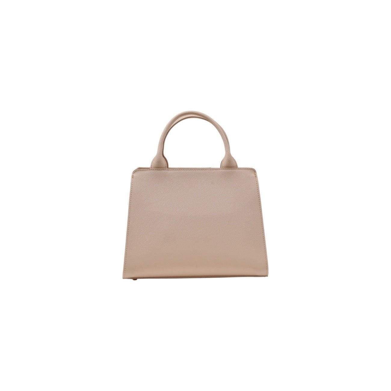 Alviero Martini Prima Classe pink and white map print handbag with shoulder strap, back view.