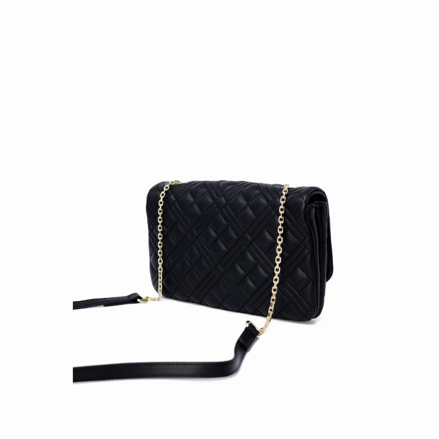 Love Moschino black quilted shoulder bag with gold chain strap and logo detail