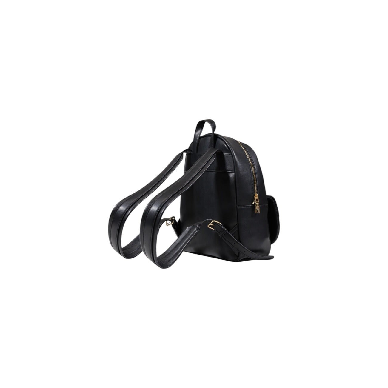 Love Moschino black quilted backpack with gold logo and front pocket