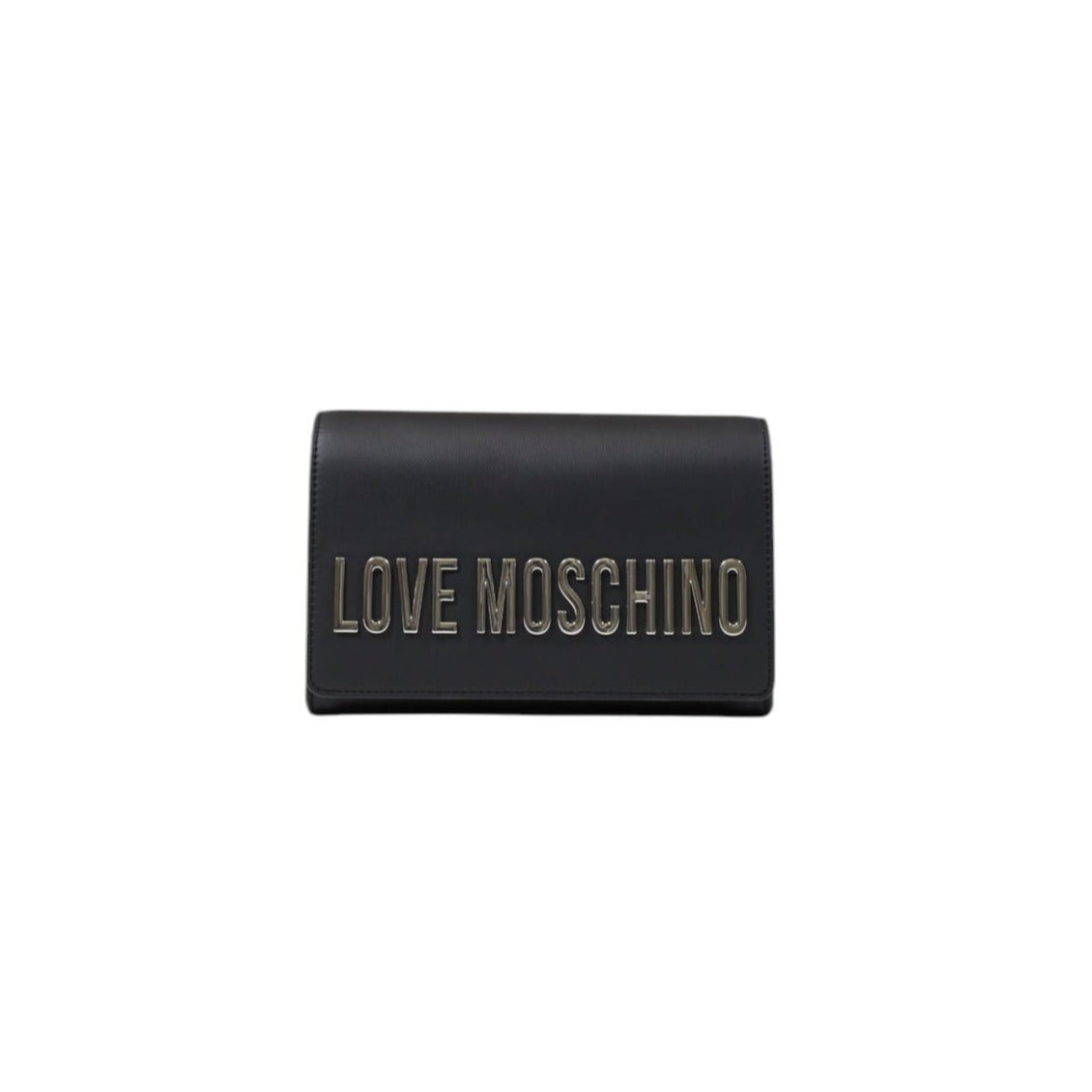 Love Moschino women's bag in black printed design with zipper closure. Spring/Summer model, compact and stylish, made of 100% polyurethane.