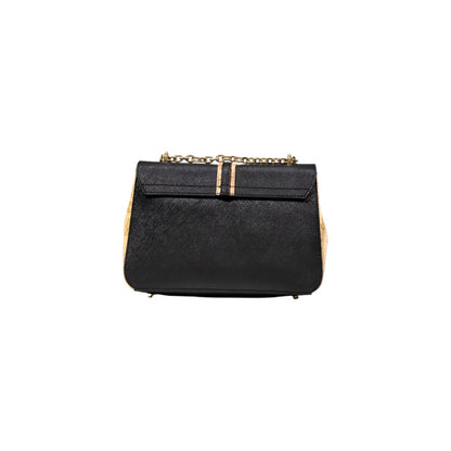 Alviero Martini Prima Classe Chain Detail Shoulder Bag – Black & Geo Print - street market Musa Italica