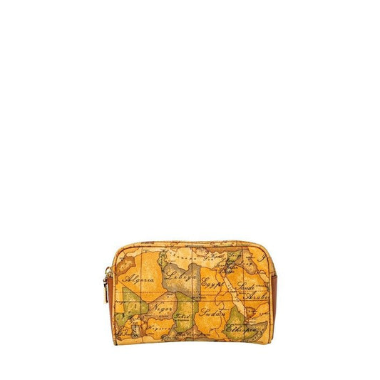 Women's handbag by Alviero Martini Prima Classe, 100% leather, beige color with Geo prints, shoulder bag with zip closure.