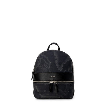 Alviero Martini Prima Classe Small Backpack – Geo Print, Black, Leather Blend - MADnITALY