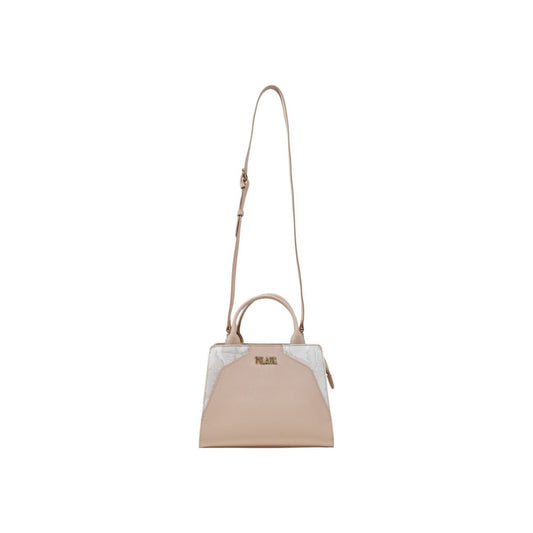 Alviero Martini Prima Classe pink and white map print handbag with shoulder strap.