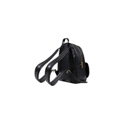 Love Moschino black quilted backpack with gold logo and front pocket